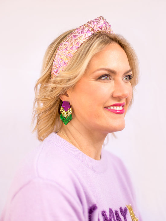 Load image into Gallery viewer, Purple and Gold Shimmer Headband
