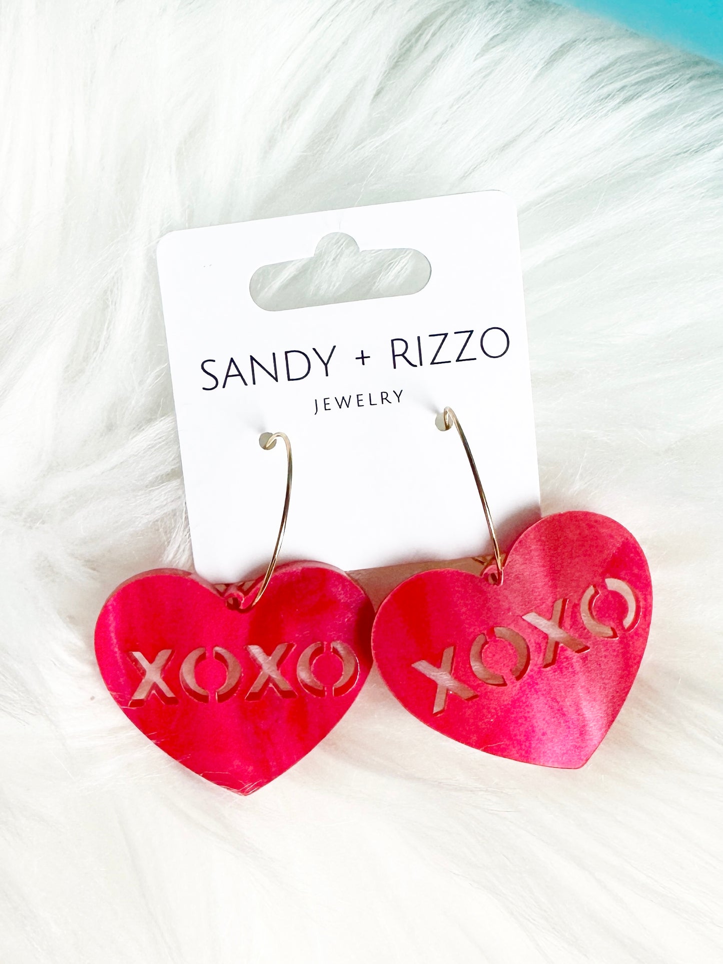 XOXO Red heart on a hoop