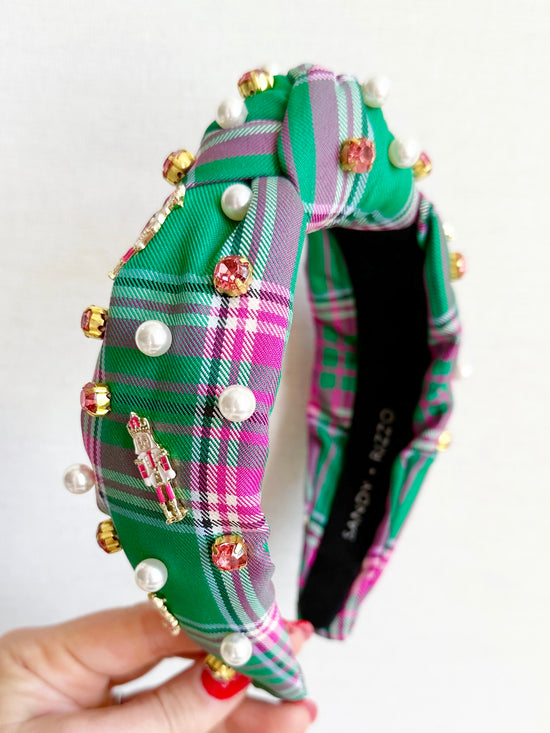 Hot Pink and Green Nutcracker Headband