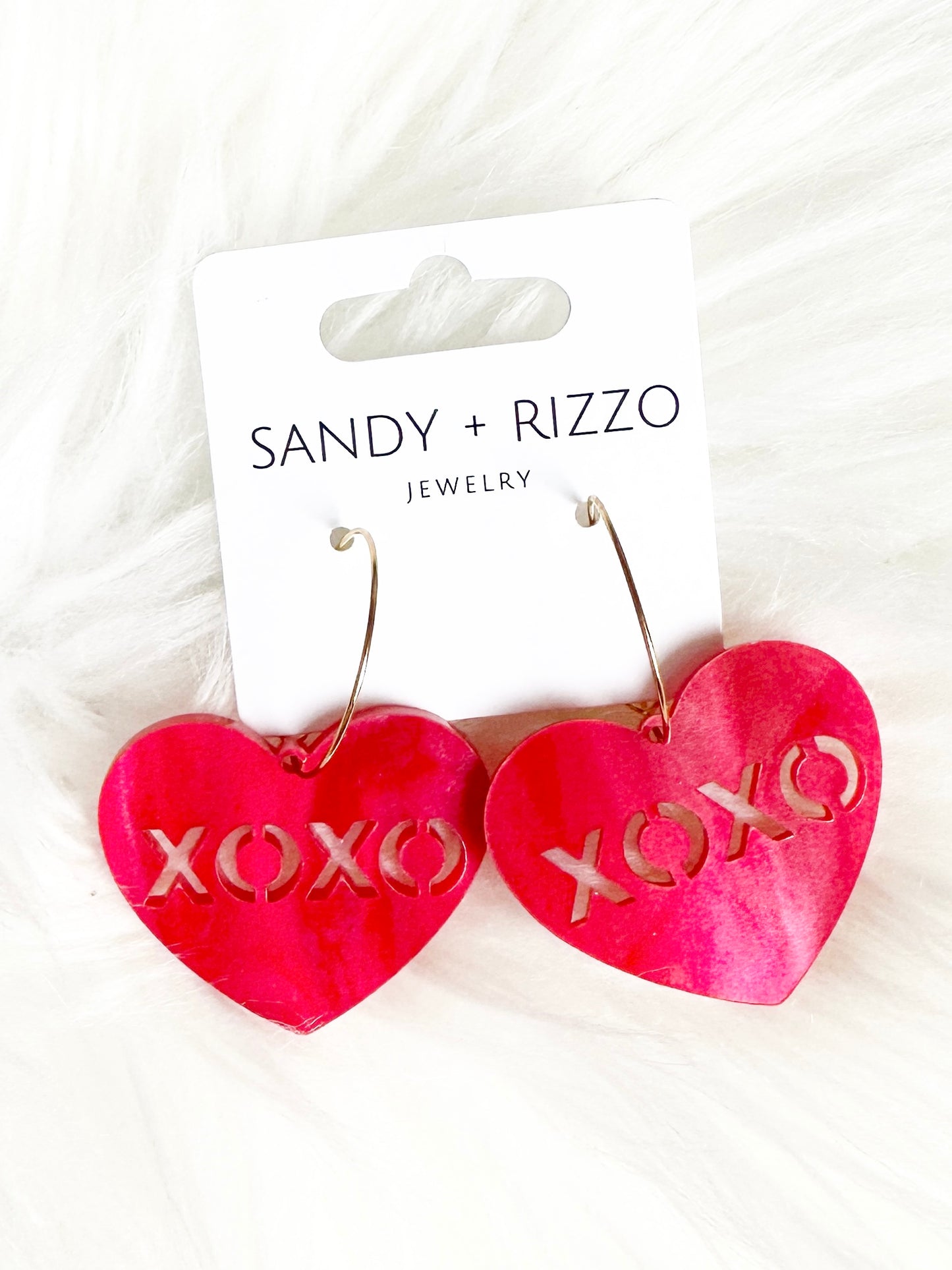 XOXO Red heart on a hoop