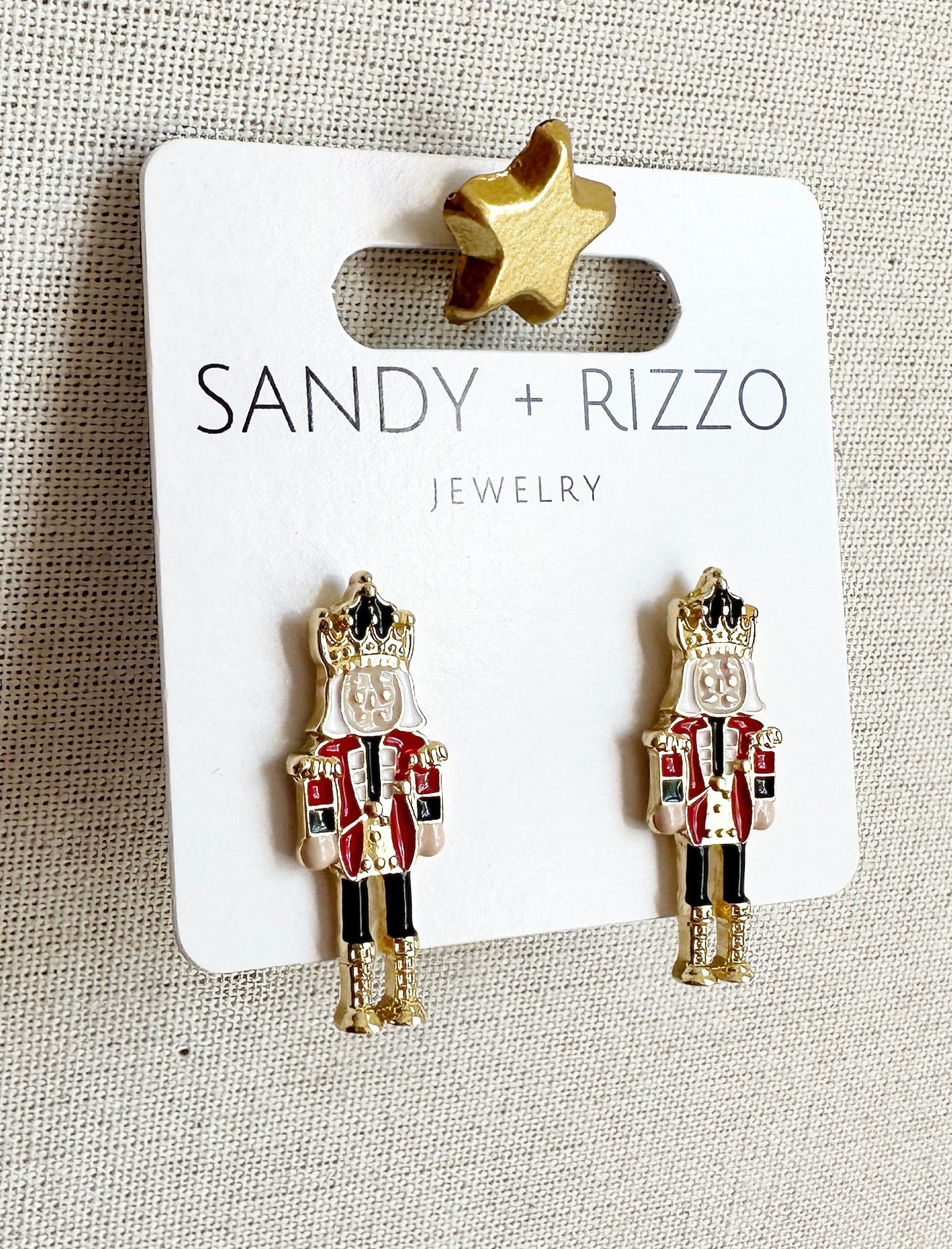 Load image into Gallery viewer, Small Traditional Enamel Nutcracker Studs
