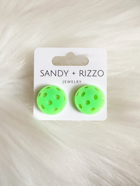 Load image into Gallery viewer, Neon Green Pickleball Studs
