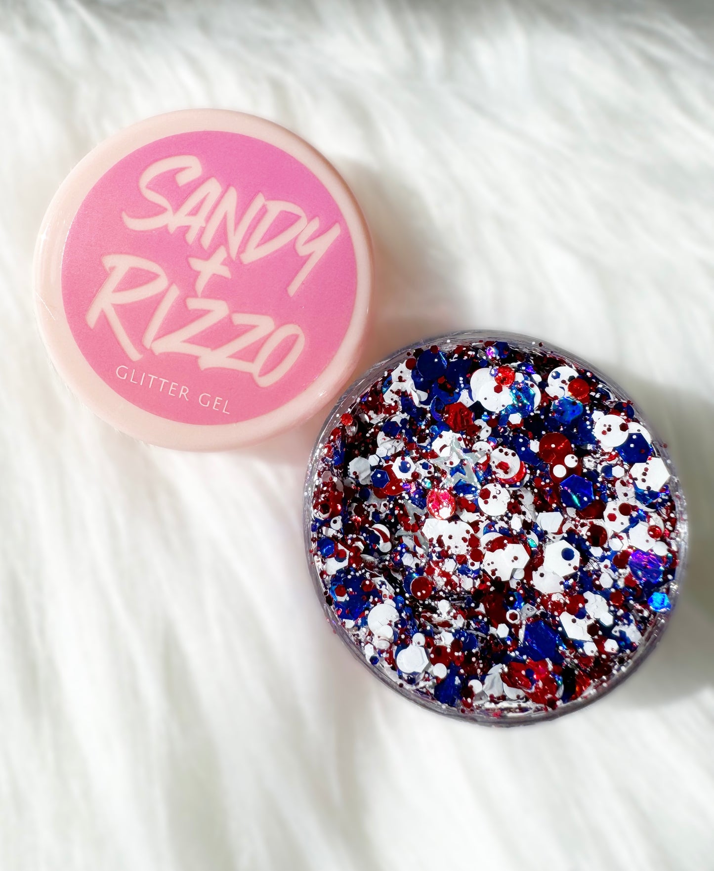 Red, White, and Blue Glitter Gel