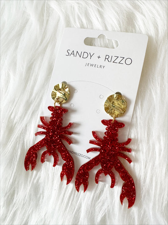 Load image into Gallery viewer, Red Glitter Crawfish
