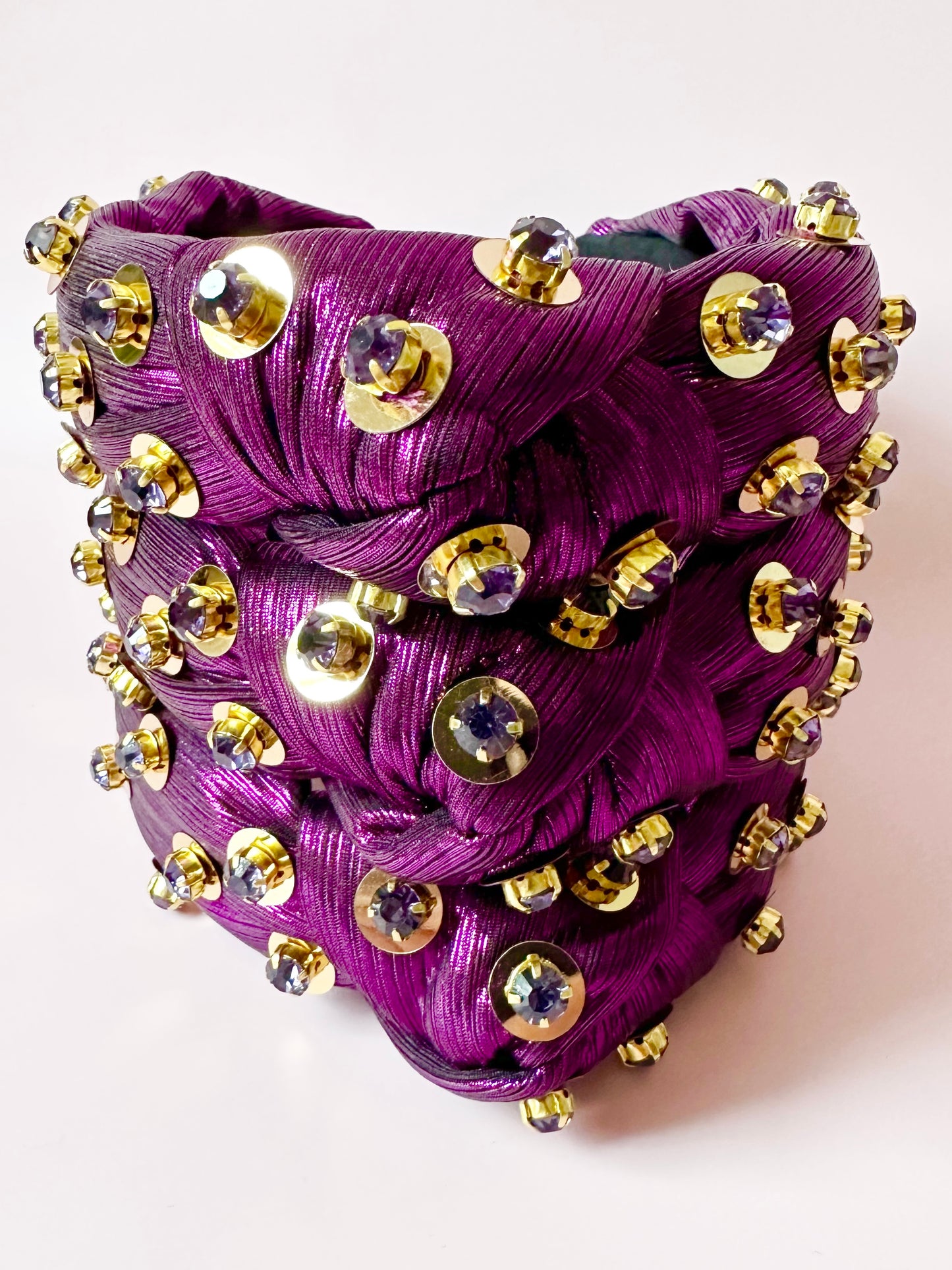 Purple and gold luxe headband