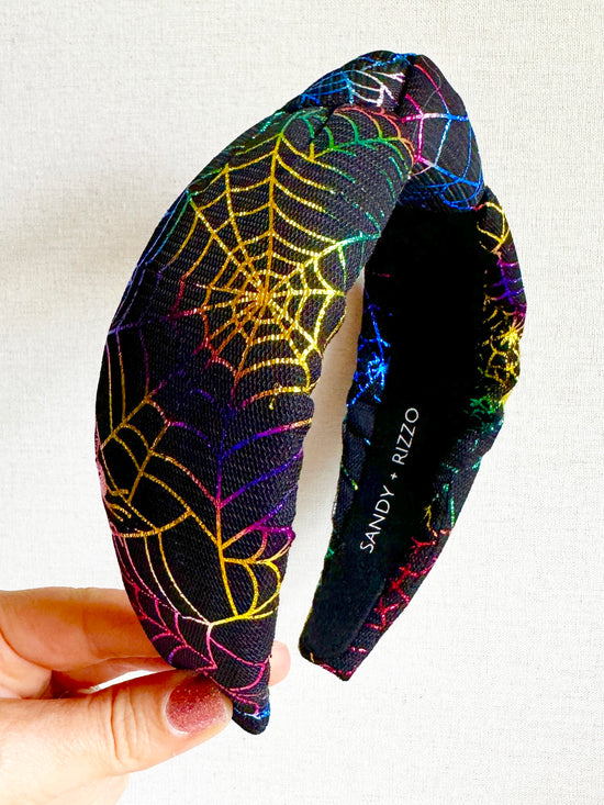 Rainbow spider web headband