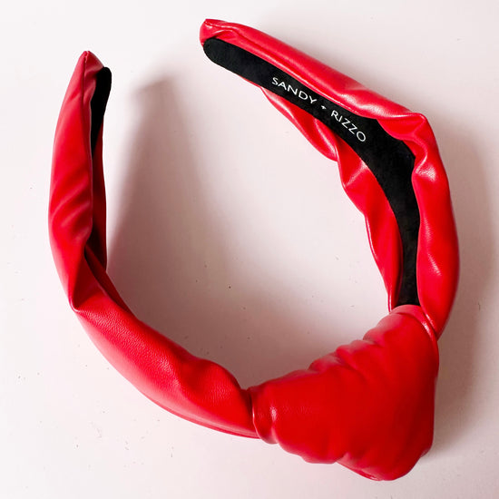 Red Faux Leather headband