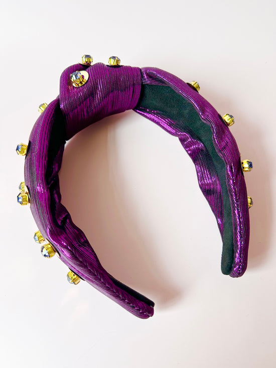 Purple and gold luxe headband