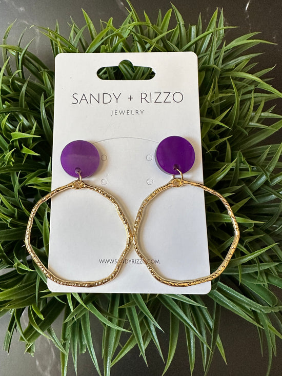 Gold Hoop with Purple Topper