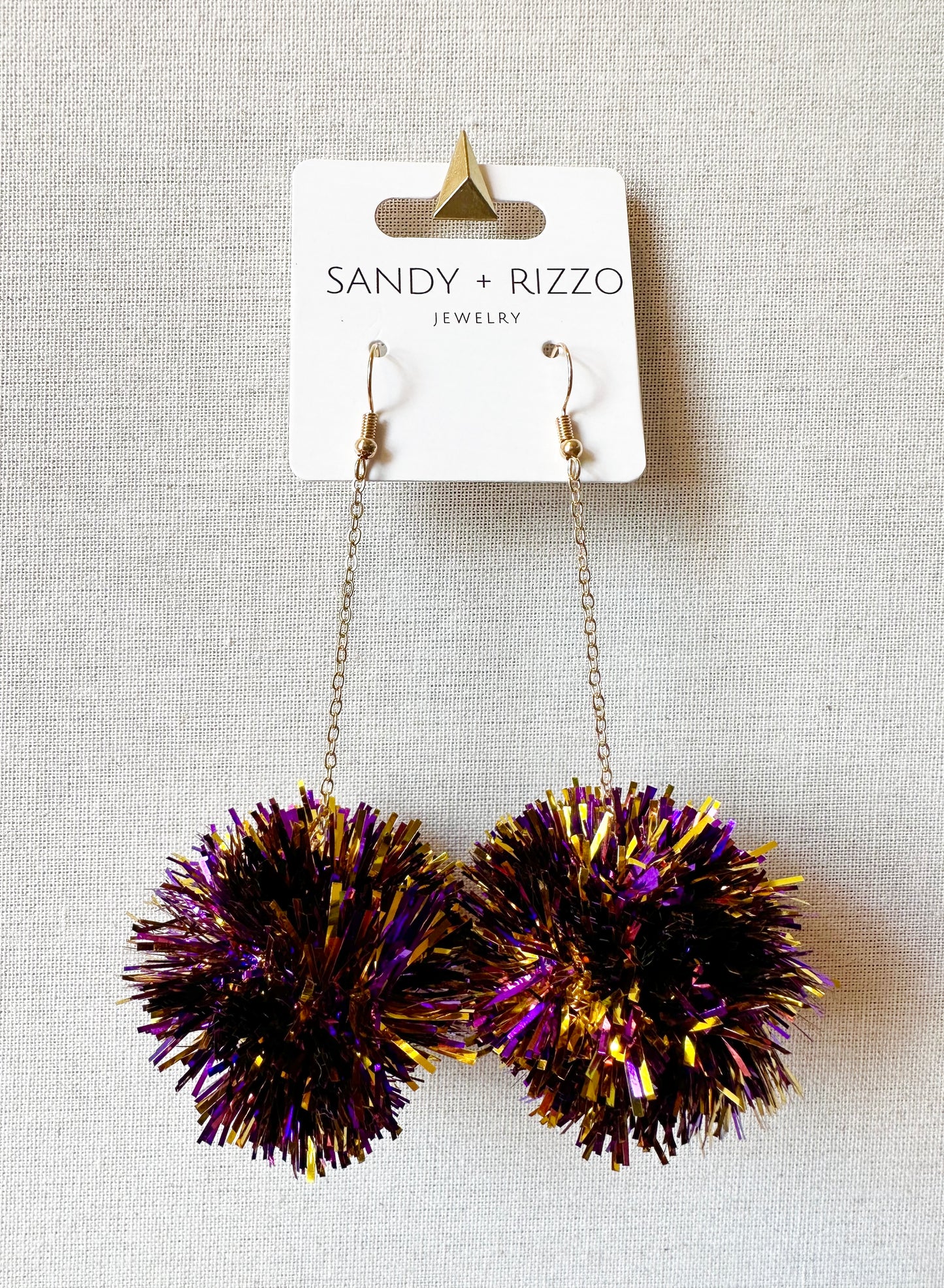 Load image into Gallery viewer, Purple and Gold Pom Poms
