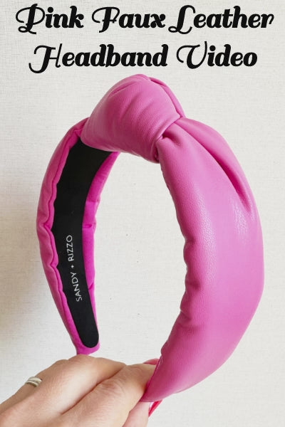 Load and play video in Gallery viewer, Hot Pink Faux Leather Headband
