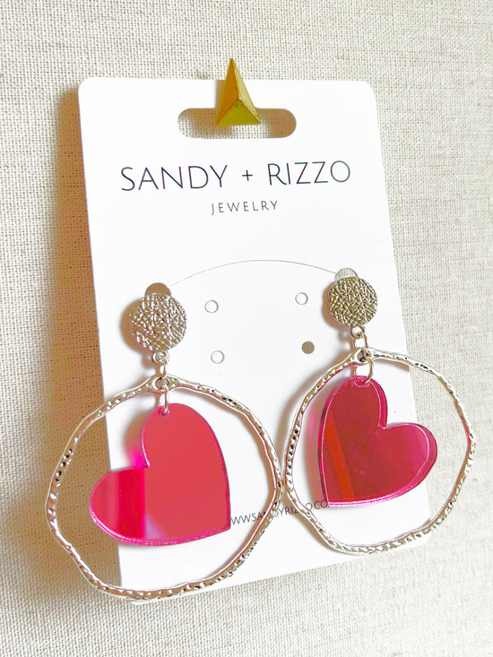 Load image into Gallery viewer, Pink Heart Hoops
