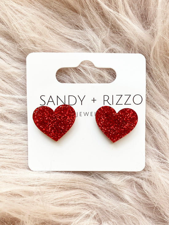 Classic Red heart stud