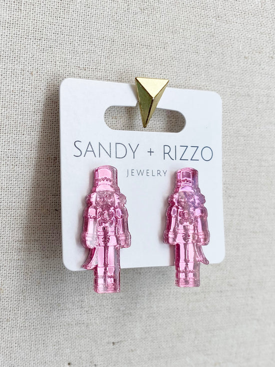 Load image into Gallery viewer, Pink Nutcracker stud
