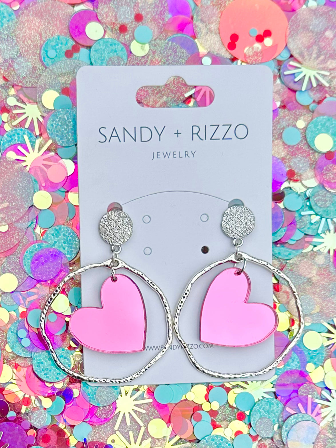 Load image into Gallery viewer, Pink Heart Hoops
