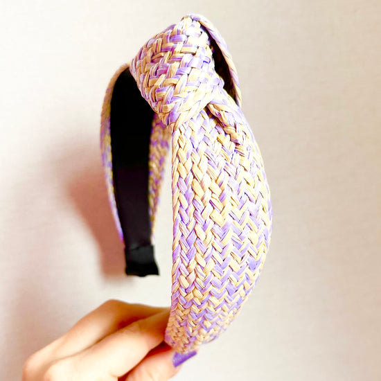 Load image into Gallery viewer, Lavender Haze Raffia Headband
