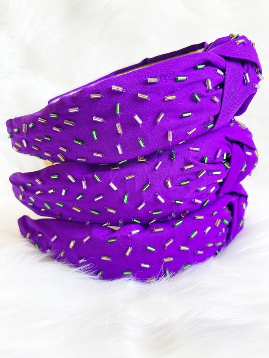 Load image into Gallery viewer, Purple Mardi Gras sprinkle headband
