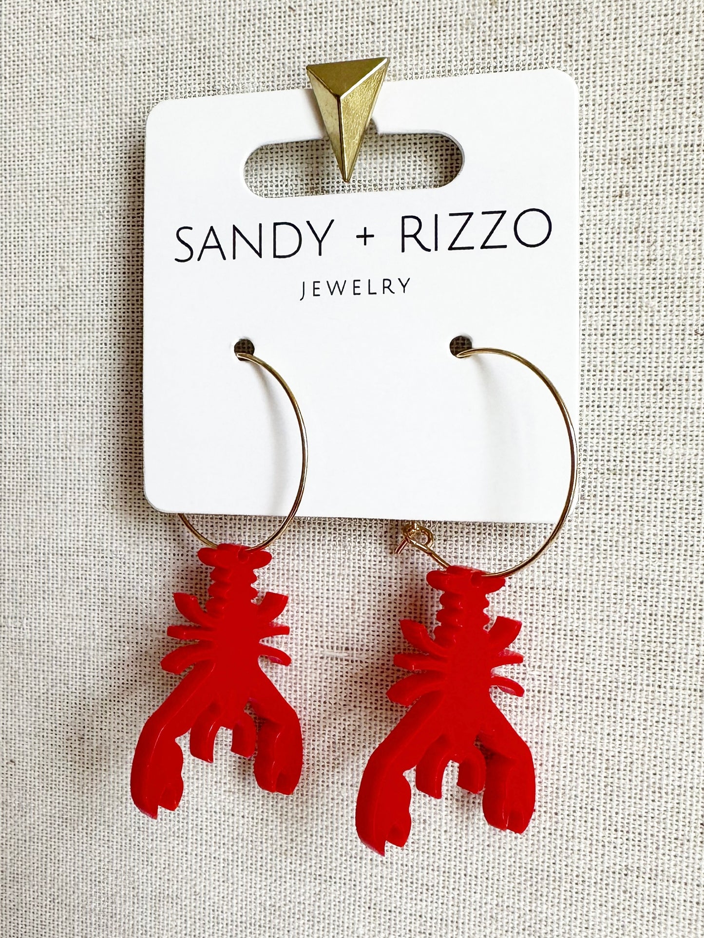 Load image into Gallery viewer, Red Crawfish Hoops
