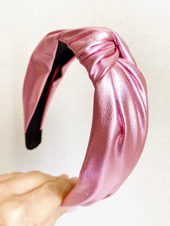 Pink metallic headband