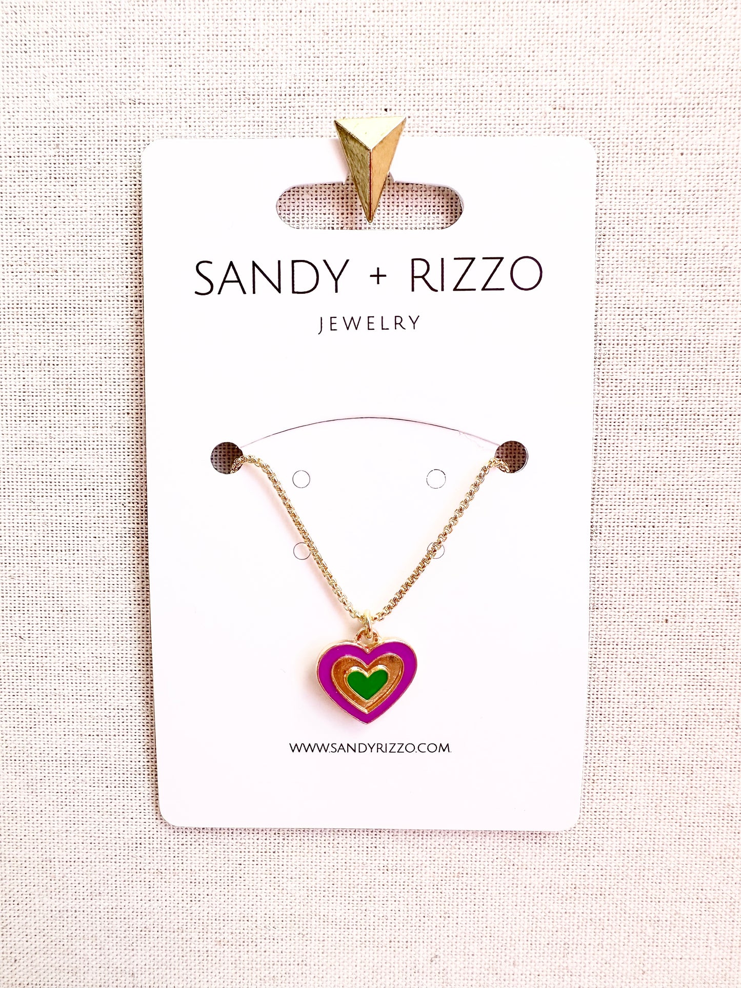Load image into Gallery viewer, Mardi Gras heart necklace
