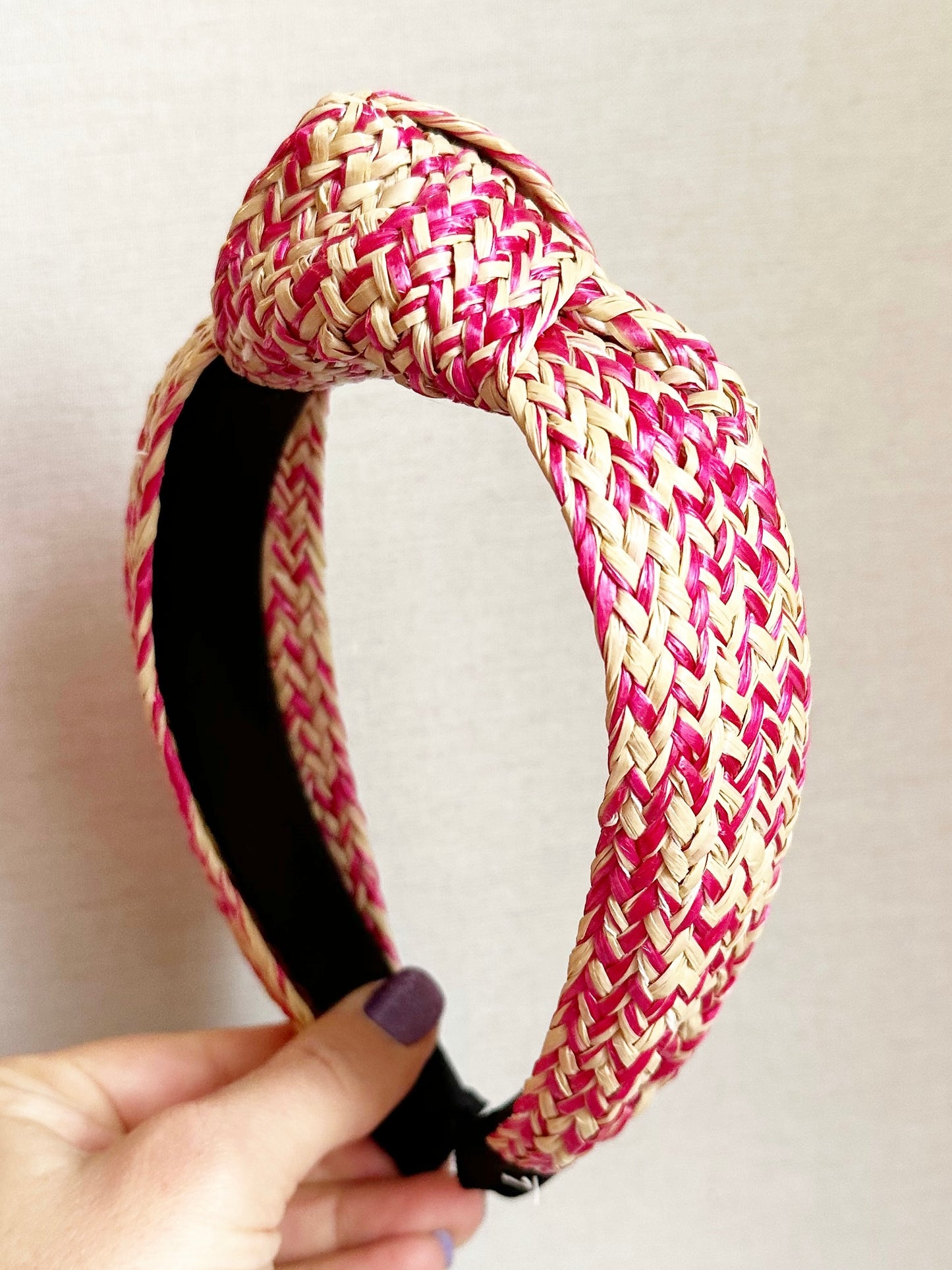 Load image into Gallery viewer, Hot Pink Raffia Headband
